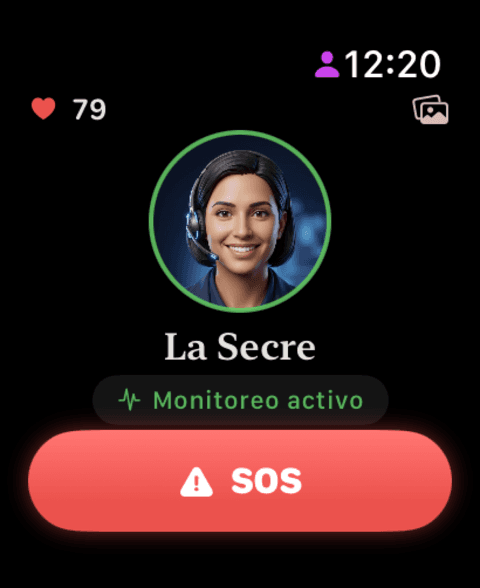 Apple Watch con La Secre: monitoreo activo, frecuencia cardíaca y un botón SOS grande